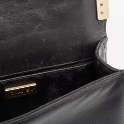Chanel Black Leather and Sequins Tile Brasserie Mosaic Small Boy Bag