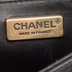 Chanel Black Leather and Sequins Tile Brasserie Mosaic Small Boy Bag
