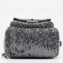 Chanel Ash Grey Sequins Mini Waterfall Backpack