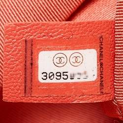 Pre Owned Chanel Orange Quilted Leather Small 19 Flap Bag