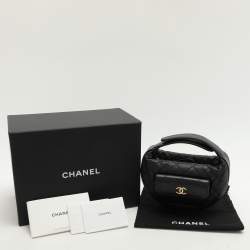 Chanel Black Caviar Leather Mini Round Hobo