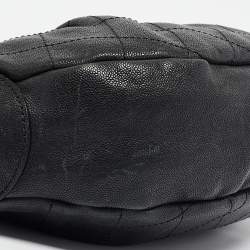 Pre Owned Chanel Black Quilted Caviar Leather Outdoor Ligne Hobo