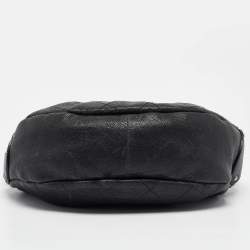 Pre Owned Chanel Black Quilted Caviar Leather Outdoor Ligne Hobo