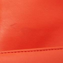 Chanel Orange Chevron Leather Medium Boy Flap Bag