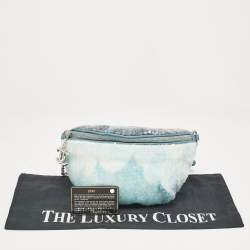 Pre Owned Chanel Light Blue Sequins Waterfall Belt Bag