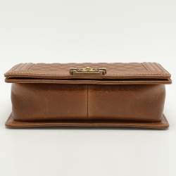 Chanel Brown Quilted Leather Medium Boy Flap Bag