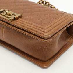 Chanel Brown Quilted Leather Medium Boy Flap Bag