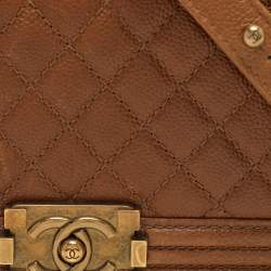 Chanel Brown Quilted Leather Medium Boy Flap Bag