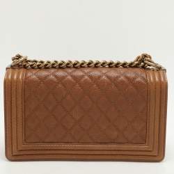 Chanel Brown Quilted Leather Medium Boy Flap Bag