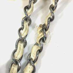 Pre Owned Chanel White CC Double Chain Shoulder Bag