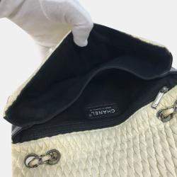 Pre Owned Chanel White CC Double Chain Shoulder Bag