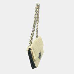 Pre Owned Chanel White CC Double Chain Shoulder Bag