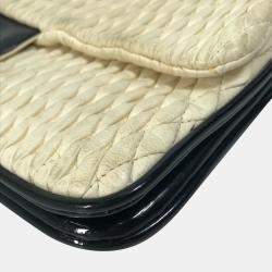 Pre Owned Chanel White CC Double Chain Shoulder Bag