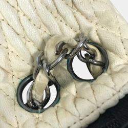 Pre Owned Chanel White CC Double Chain Shoulder Bag