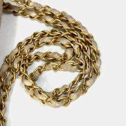 Chanel Beige CC Mark Double Chain Crossbody Bag
