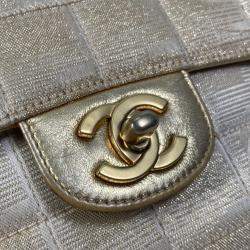 Chanel Beige CC Mark Double Chain Crossbody Bag