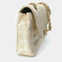 Chanel Beige CC Mark Double Chain Crossbody Bag