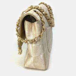 Chanel Beige CC Mark Double Chain Crossbody Bag
