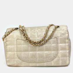 Chanel Beige CC Mark Double Chain Crossbody Bag