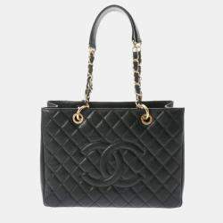 Chanel Black Caviar Skin Matelasse GST Grand Tote Bag