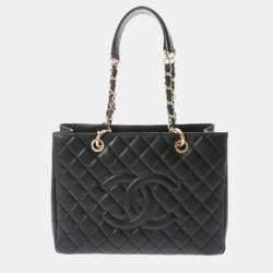 Chanel Black Caviar Skin Matelasse GST Grand Tote Bag