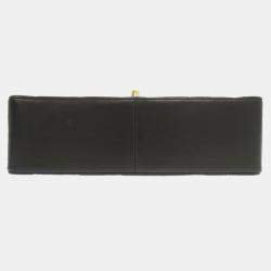 Pre Owned Chanel Black Lambskin Diana 25 Medium Mattelasse Shoulder Bag