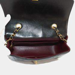 Chanel Black Leather Diana Matelasse 22 Chain Shoulder Bag