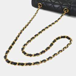 Chanel Black Leather Diana Matelasse 22 Chain Shoulder Bag