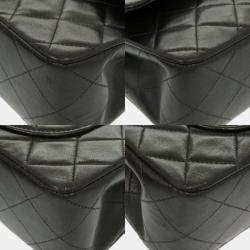 Pre Owned Chanel Black Lambskin Matelasse 23 Double Flap Shoulder Bag