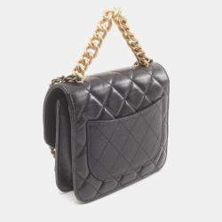 Chanel Black Leather Caviar Skin (Grained Calf) Matelasse Shoulder Bag