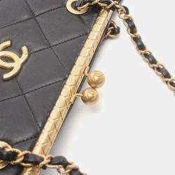 Chanel Black Leather Matelasse Tote Bag