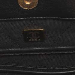 Chanel Black Leather Matelasse Tote Bag