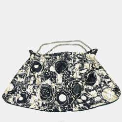 Chanel Black x White Quilted Bag Double Chain Chain Bag