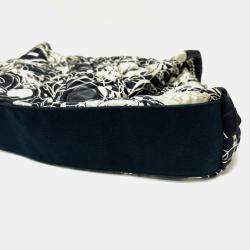 Chanel Black x White Quilted Bag Double Chain Chain Bag