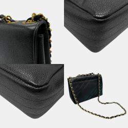 Chanel Black Caviar Skin Leather Shoulder Bag