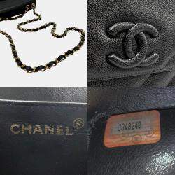 Chanel Black Caviar Skin Leather Shoulder Bag