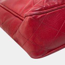 Pre Owned Chanel Red vintage double chain bag