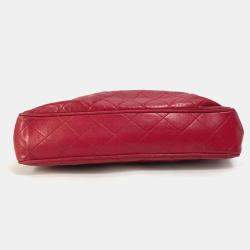 Pre Owned Chanel Red vintage double chain bag