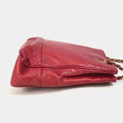 Pre Owned Chanel Red vintage double chain bag