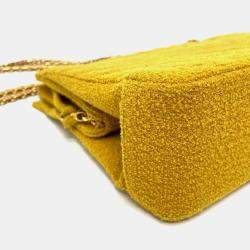 Chanel Mustard Double Chain Shoulder Bag With Kisslock pouch