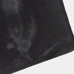 Pre Owned Chanel Black Velvet Camelia Single Chain Shoulder Bag