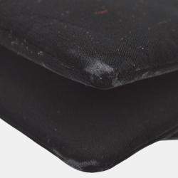 Pre Owned Chanel Black Velvet Camelia Single Chain Shoulder Bag