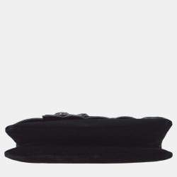 Pre Owned Chanel Black Velvet Camelia Single Chain Shoulder Bag