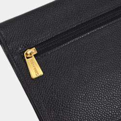 Chanel Black Calfskin WOC Chain Shoulder Wallet Bag