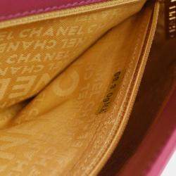 Pre Owned Chanel Pink Lambskin Choco Bar Shoulder Bag