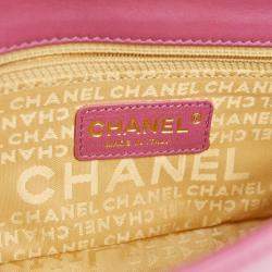 Pre Owned Chanel Pink Lambskin Choco Bar Shoulder Bag