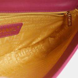 Pre Owned Chanel Pink Lambskin Choco Bar Shoulder Bag