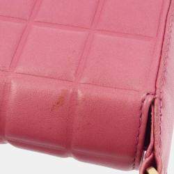 Pre Owned Chanel Pink Lambskin Choco Bar Shoulder Bag