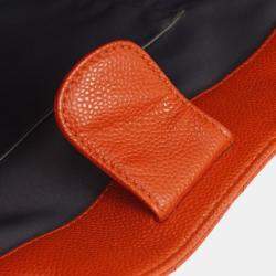 Pre Owned Chanel Orange Calfskin Petite Shopping Tote PST Handbag