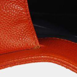 Pre Owned Chanel Orange Calfskin Petite Shopping Tote PST Handbag